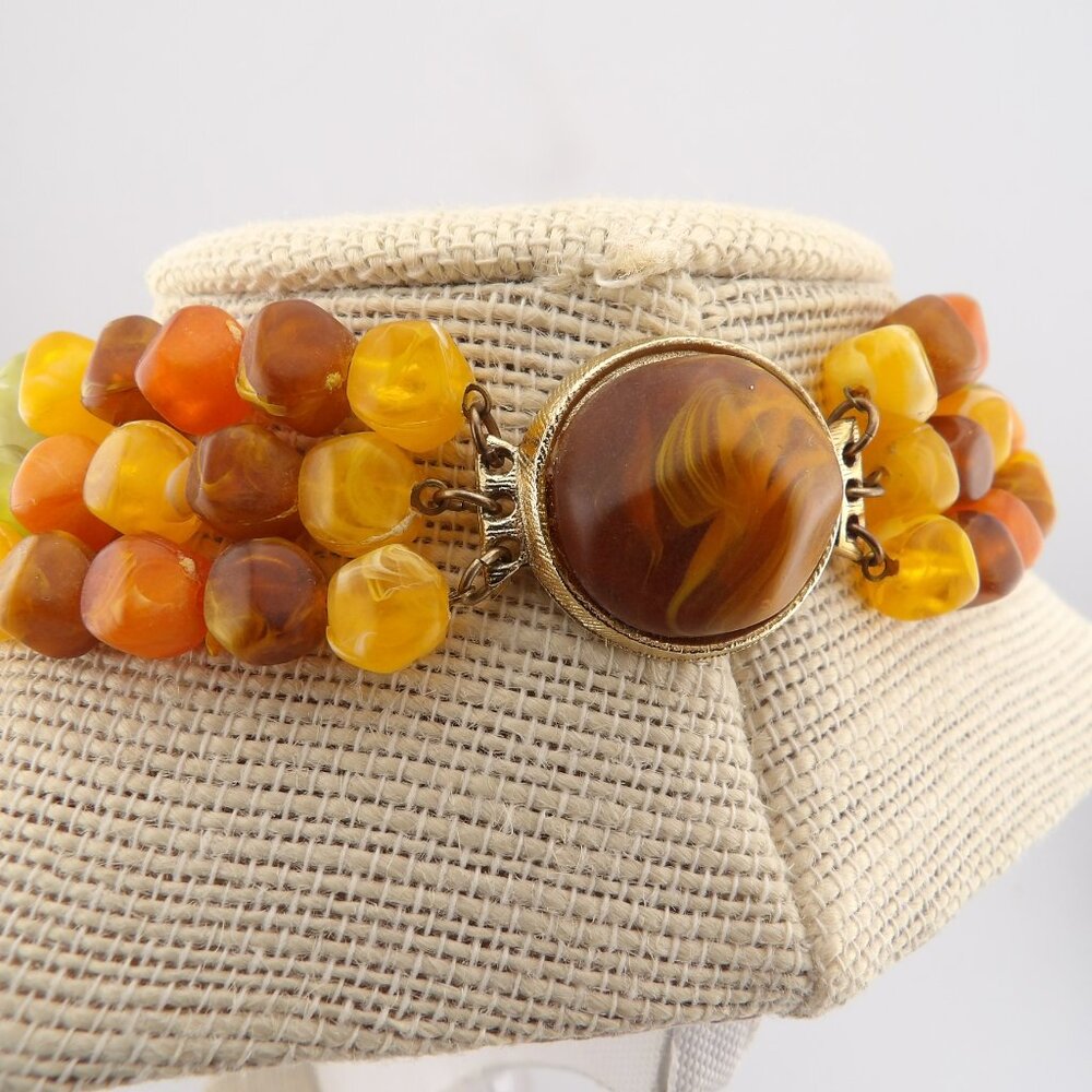 Vintage Kramer Multi-Strand Lucite Necklace and Earring Set - Picture 6 of 7